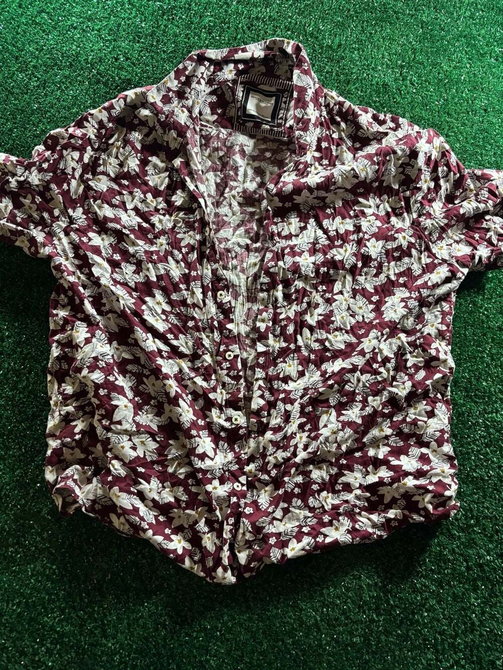 Denim & Flower Floral Button-Down Blouse